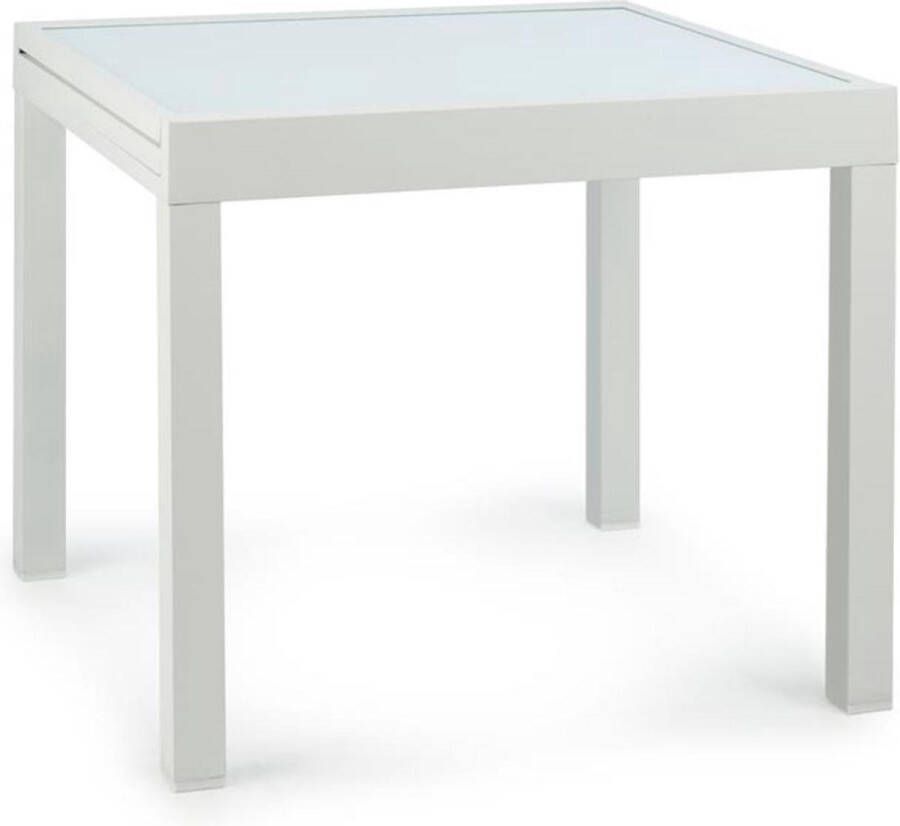 Blumfeldt Pamplona Extension tuintafel tafelblad van 90 x 90 cm of 180 x 83 cm glas en aluminium - Foto 1