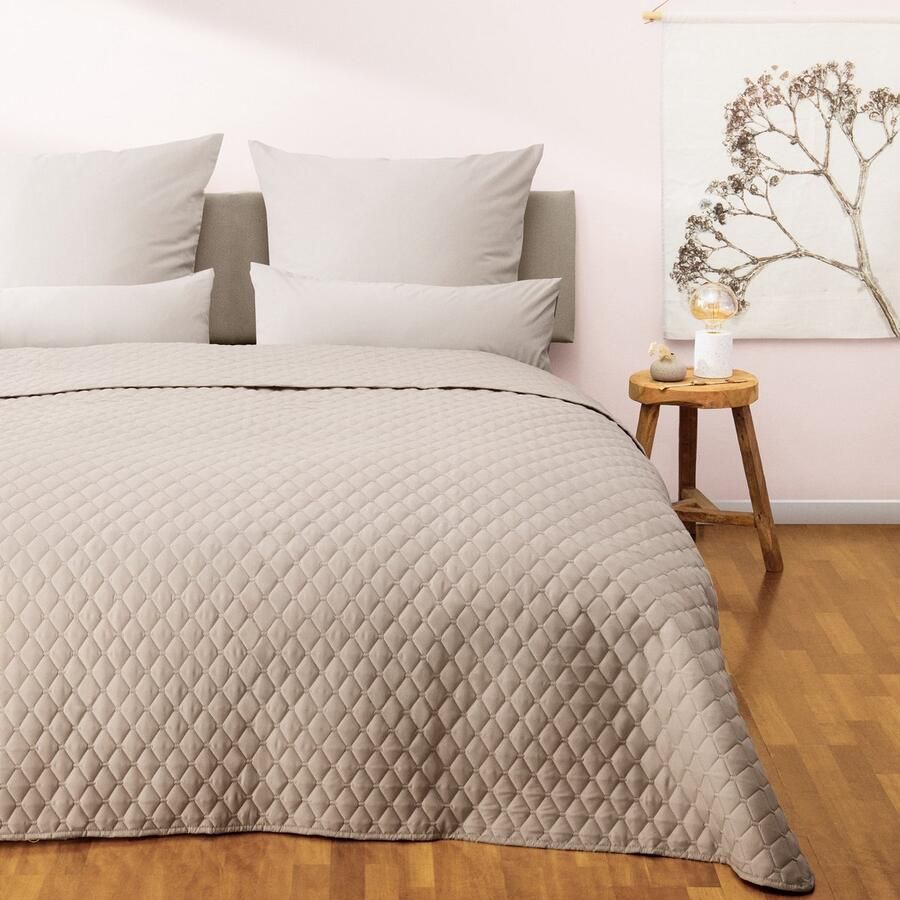 Blumtal Bedsprei 170 x 210 cm Oek-TEX gecertificeerd Voor bedden van 90 x 200 cm Sprei voor bed en bank Zand