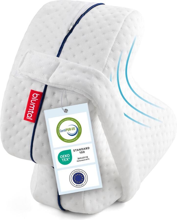 Blumtal Ergonomisch Kniekussen Zijslaper Kussen Orthopedisch Kniekussen Beenkussen voor in bed Zijslaapkussen Wit