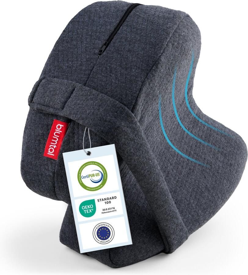 Blumtal Ergonomisch Kniekussen Zijslaper Kussen Orthopedisch Kniekussen Beenkussen voor in bed Zijslaapkussen Grijs