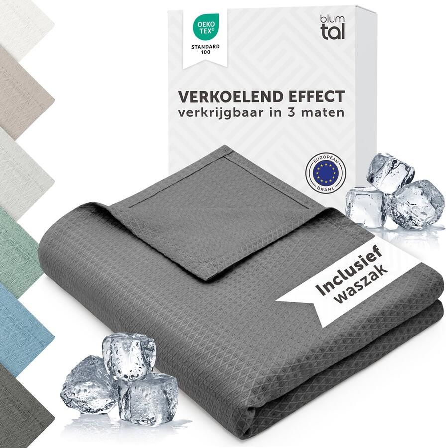 Blumtal Koeldeken 150x200 cm Bamboe Zomerdeken- OEKO-TEX gecertificeerd Cooler Zomer Deken Reisdeken Koeldeken Bed Zelfkoelende Deken Verkoelende Bamboe Deken Antraciet