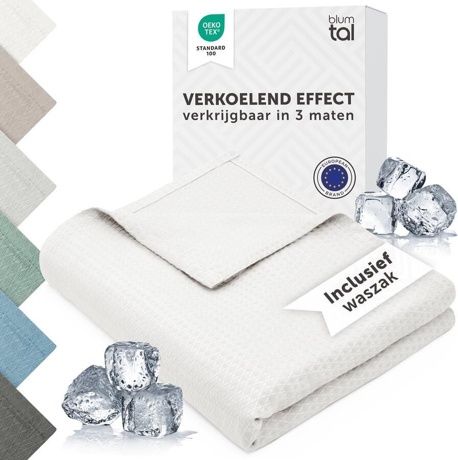Blumtal Koeldeken 150x200 cm Bamboe Zomerdeken- OEKO-TEX gecertificeerd Cooler Zomer Deken Reisdeken Koeldeken Bed Zelfkoelende Deken Verkoelende Bamboe Deken Ivoor