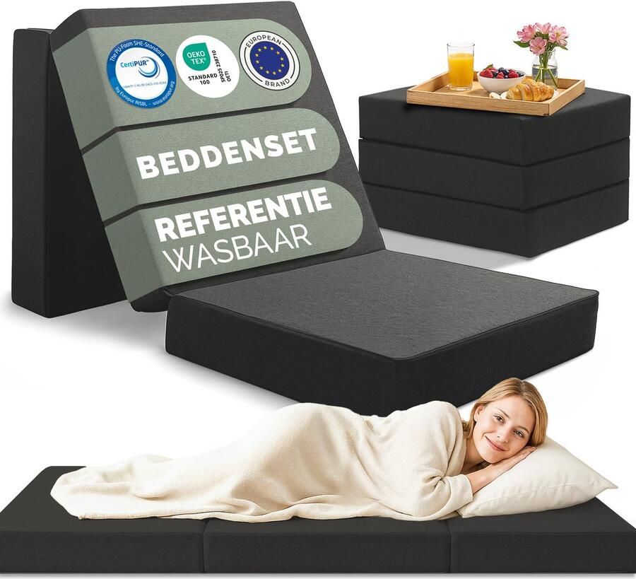 Blumtal Opvouwbaar Matras 3-Delig vouwmatras Draagbaar matras Logeermatras 15 cm dik 195 x 75 cm