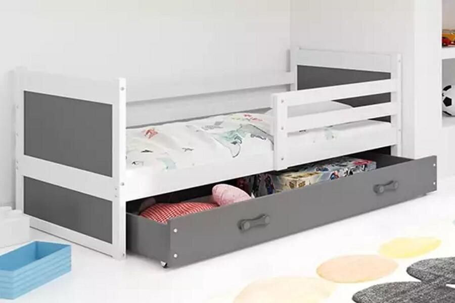 BMS Single Youth Bed RICO 90x190 cm Wit Graphiet