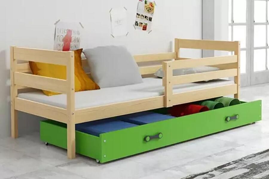 BMS Eenpersoons Bed 90x200 Jongens Groen ERYK