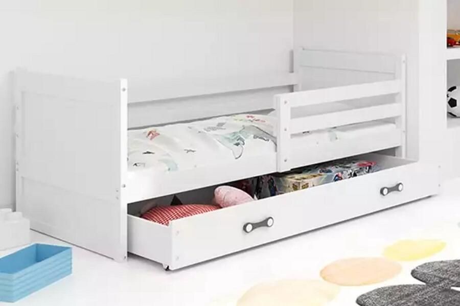 BMS Jeugdbed 90x190 cm Wit Inclusief Matras en Lade