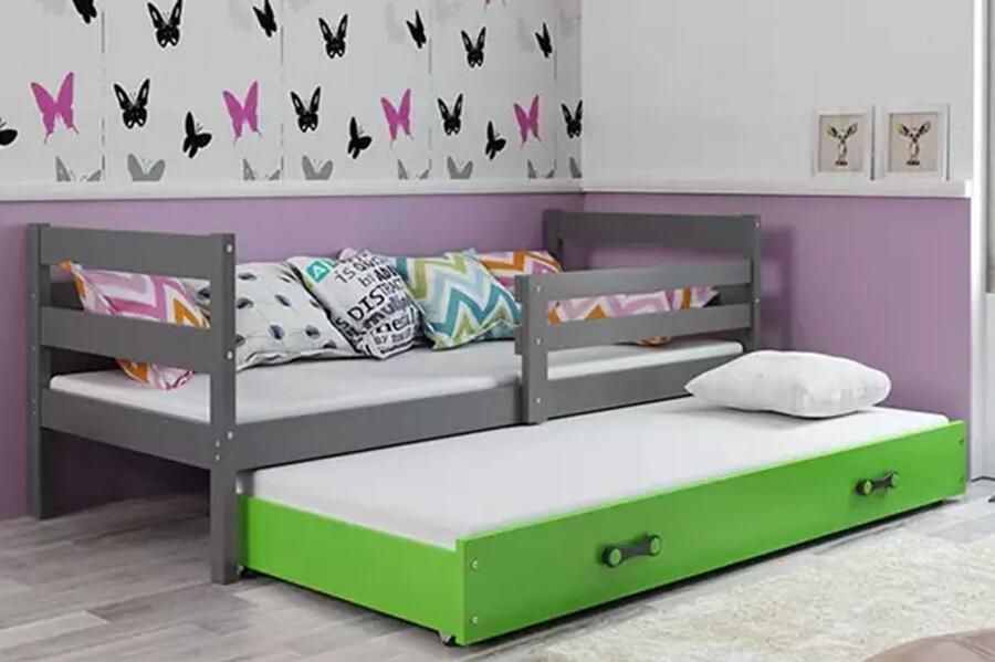 BMS Pull-out Youth Bed 90x200 Jeugd Graphiet Groen