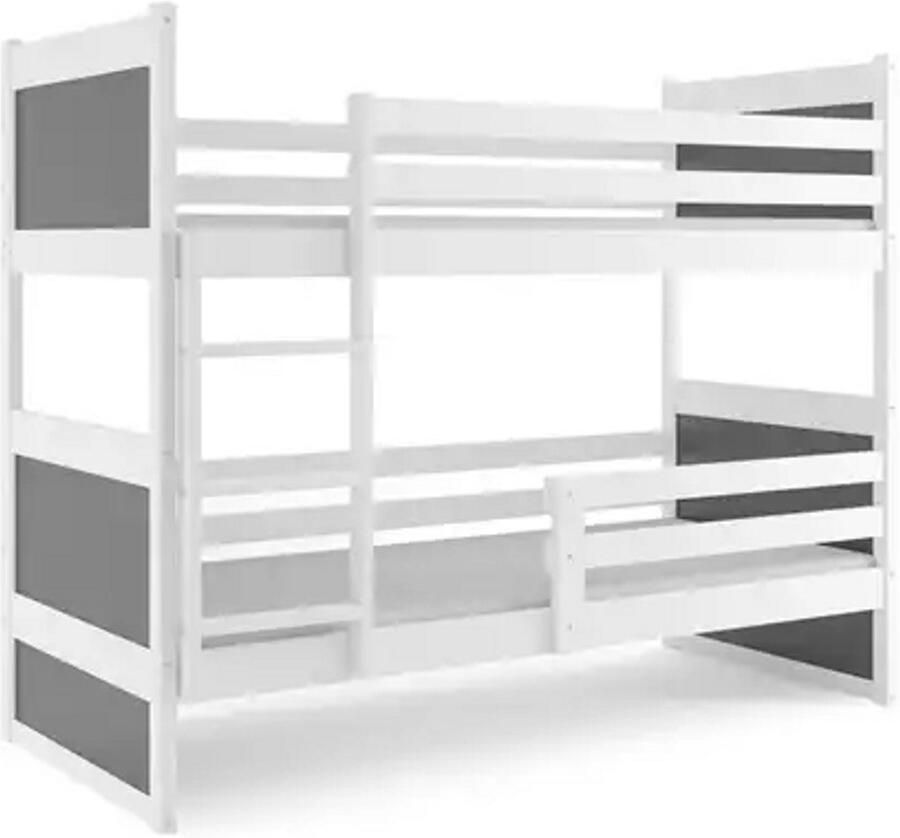 BMS Bunk Bed 90x200 cm Jeugd Wit Grafiet