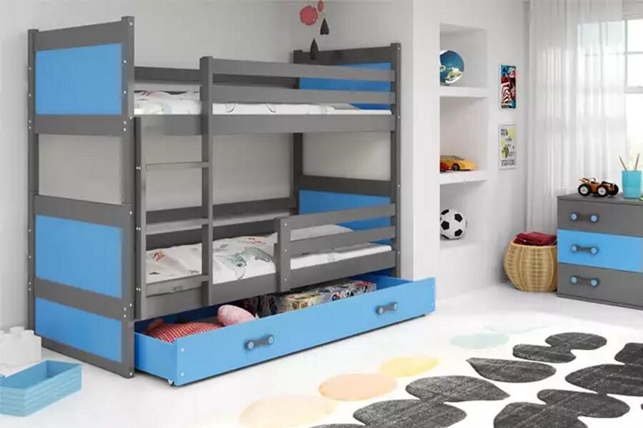 BMS Bunk Bed 90x200 Youth Graphite Blue