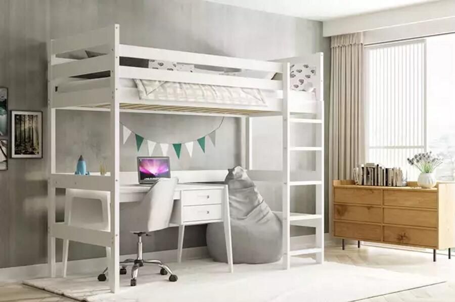 BMS Bunkbed 90x200 cm Wit Inclusief Matras
