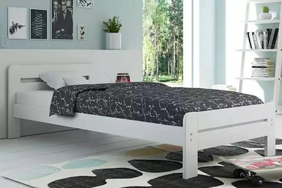 BMS Dallas Bed 120x200 cm Wit Inclusief Matras