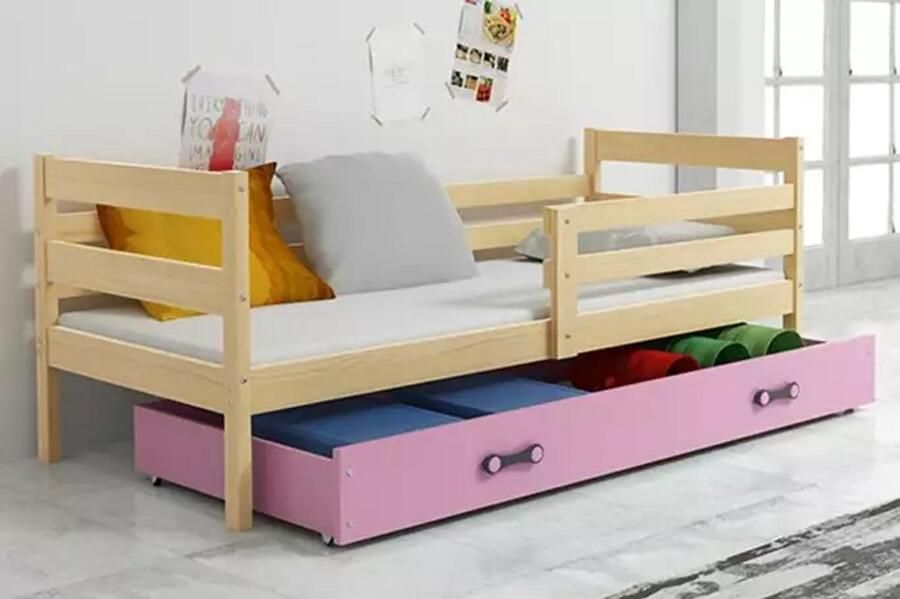 BMS Single Youth Bed ERYK 90x200 Pine Pink