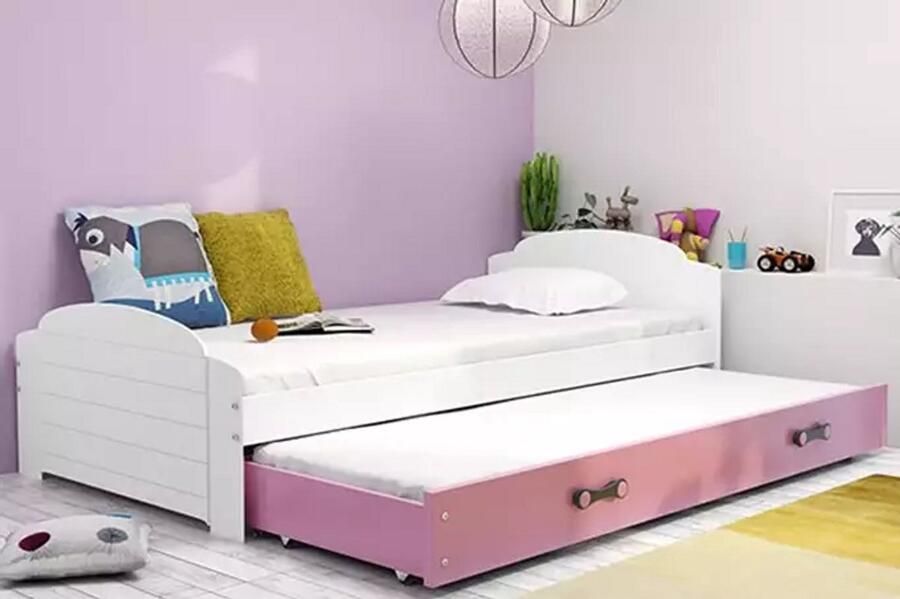 BMS Extendable Youth Bed 90x200 cm Wit Roze