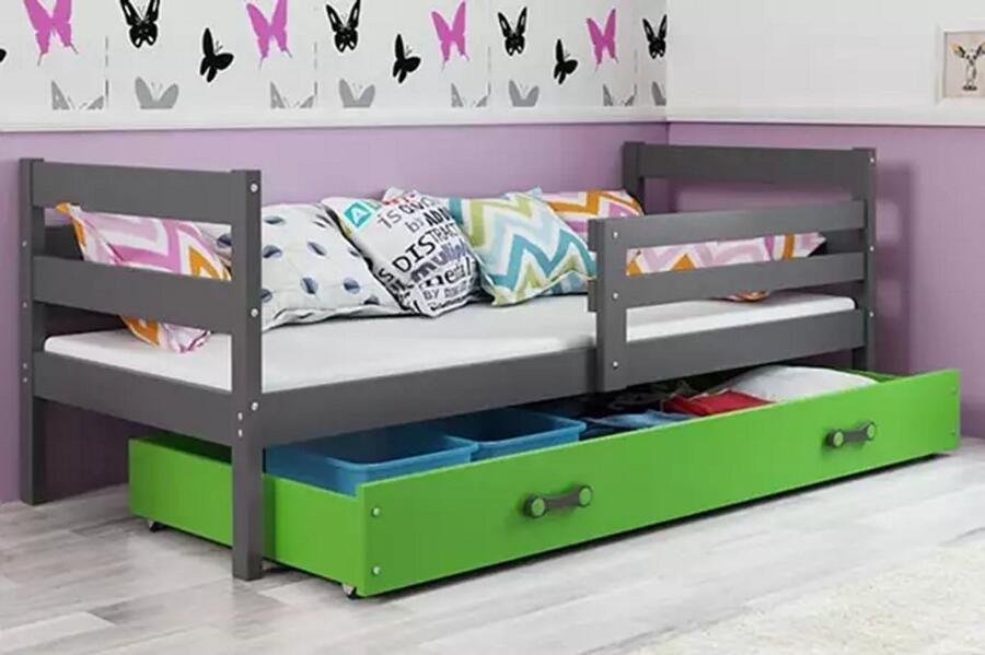 BMS Single Youth Bed 80x190 cm Graphite Green