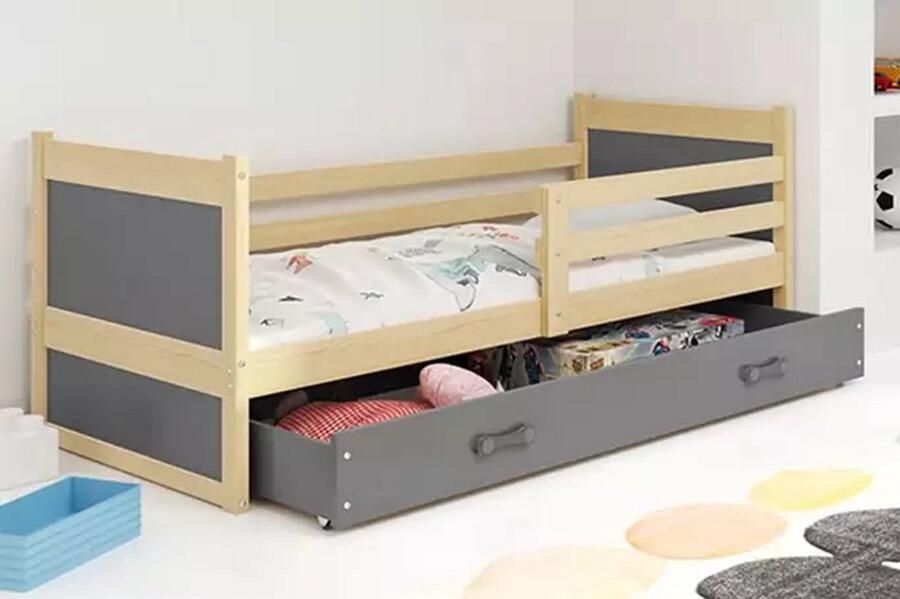 BMS RICO Single Youth Bed 80x190 cm Pine Graphite