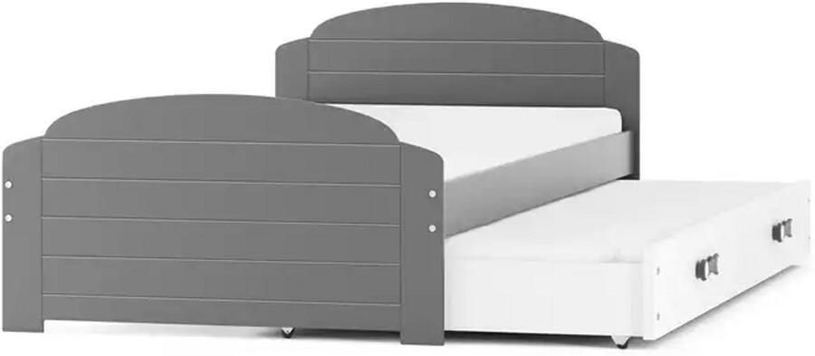 BMS Jeugdbed 90x200 cm Graphiet & Wit