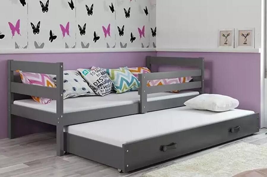 BMS Jeugdbed 90x200 cm Graphiet Inclusief Matras en Lade