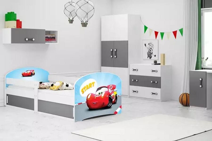 BMS Kinderbed 80X160 cm Wit Inclusief Matras en Opbergruimte