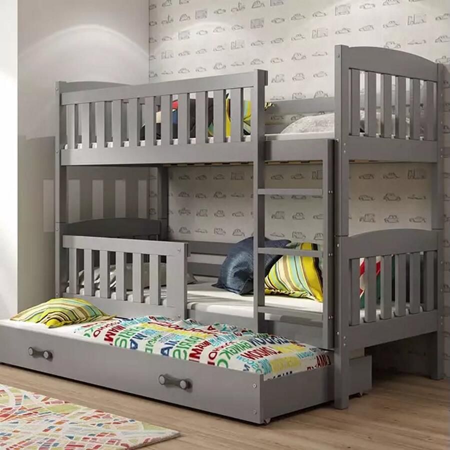 BMS Jeugdbed KUBUŚ 90x190 cm Met Lade Graphiet