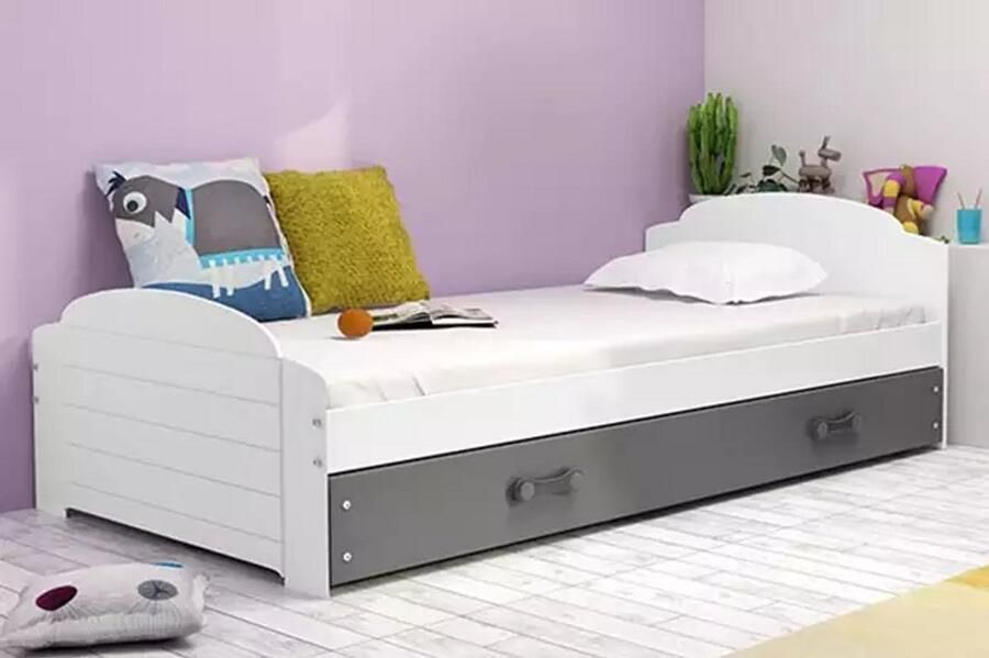 BMS LILI Single Youth Bed 90x200 Wit Graphiet