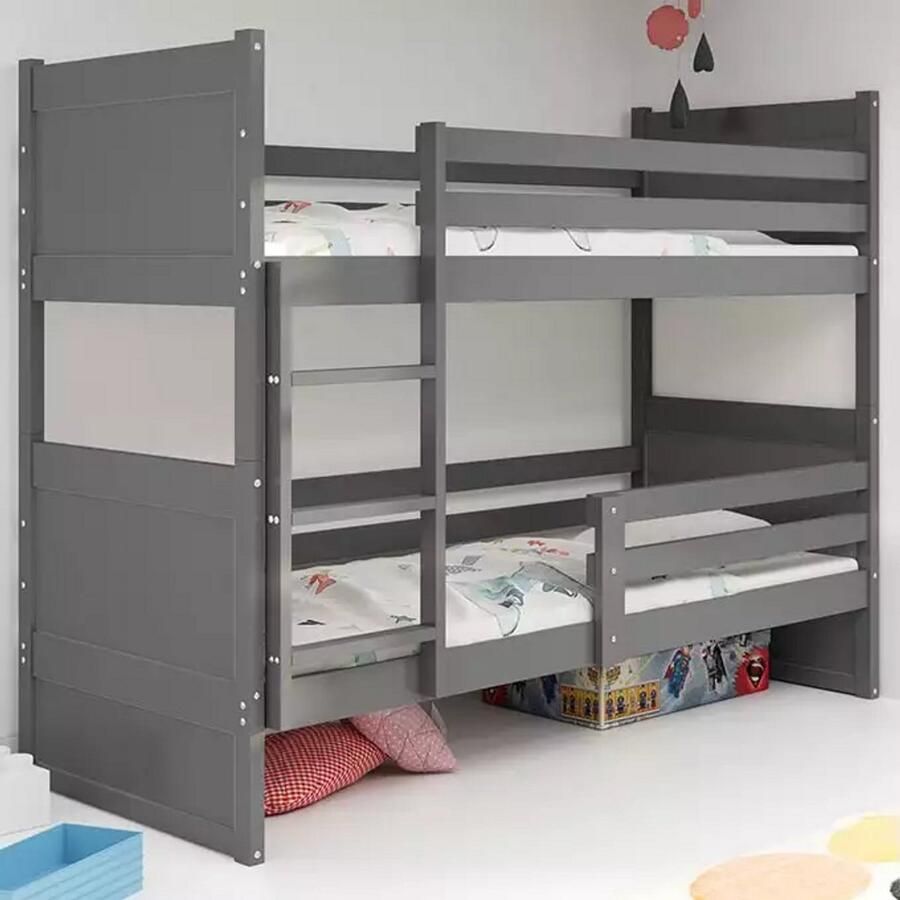 BMS Bunk Bed 90x200 cm Grafiet Inclusief Matras