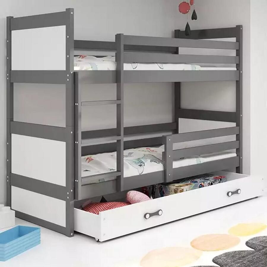 BMS Loft Youth Bed 90x190 cm Graphite White