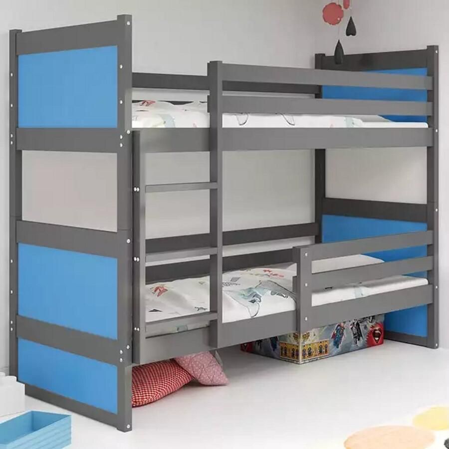 BMS Jeugd Bunk Bed 90x190 cm Grafiet Blauw