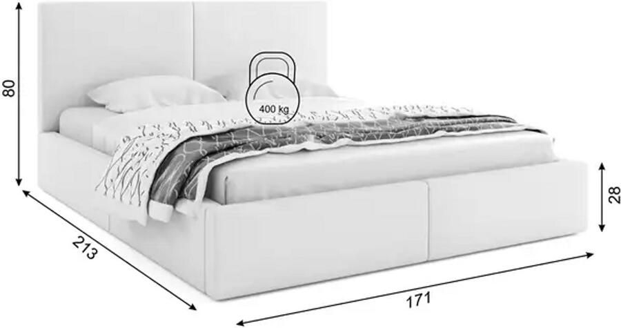 BMS Opgebouwd Bed 160x200 cm Wit