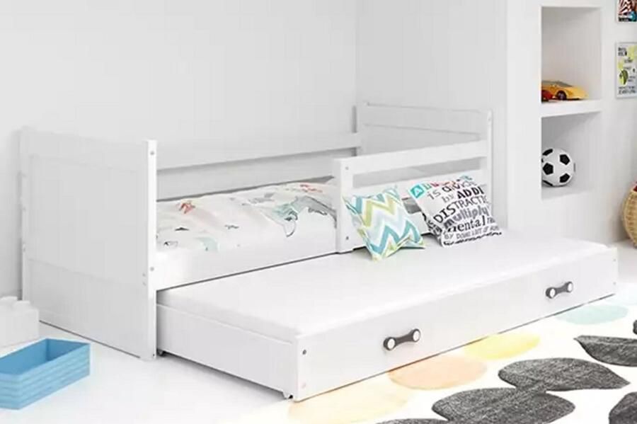 BMS Pull-Out Jeugdbed 90x190 cm Wit Inclusief Matras en Lade