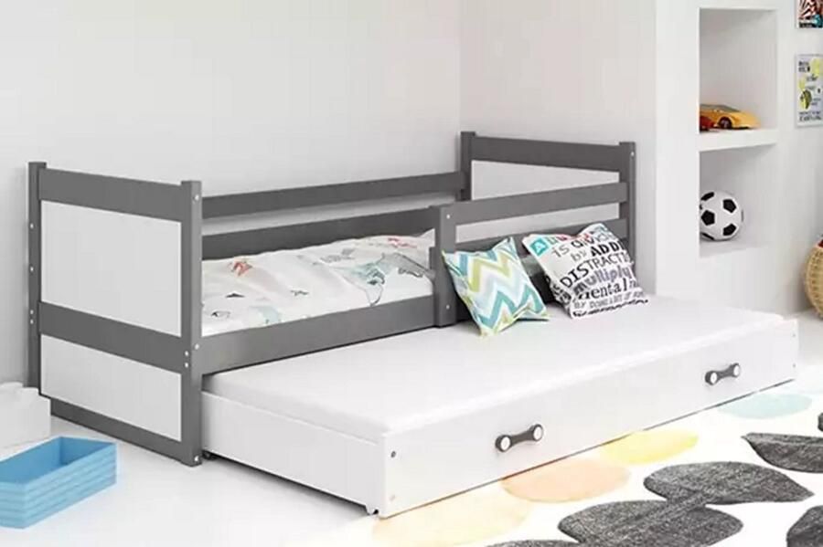 BMS Pull-out Jeugdbed 90x200 cm Grafiet Wit