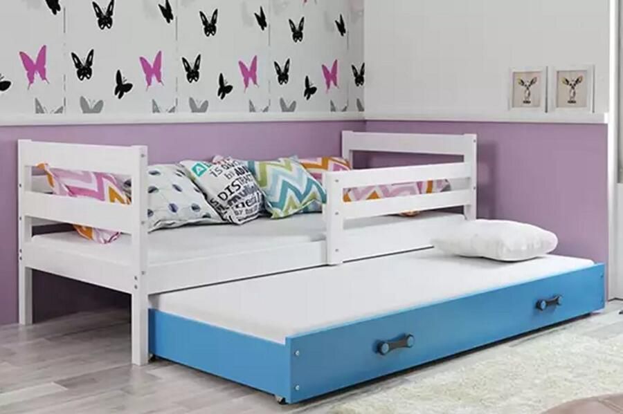 BMS ERYK Pull-Out Jeugdbed 80x190 cm Wit Blauw
