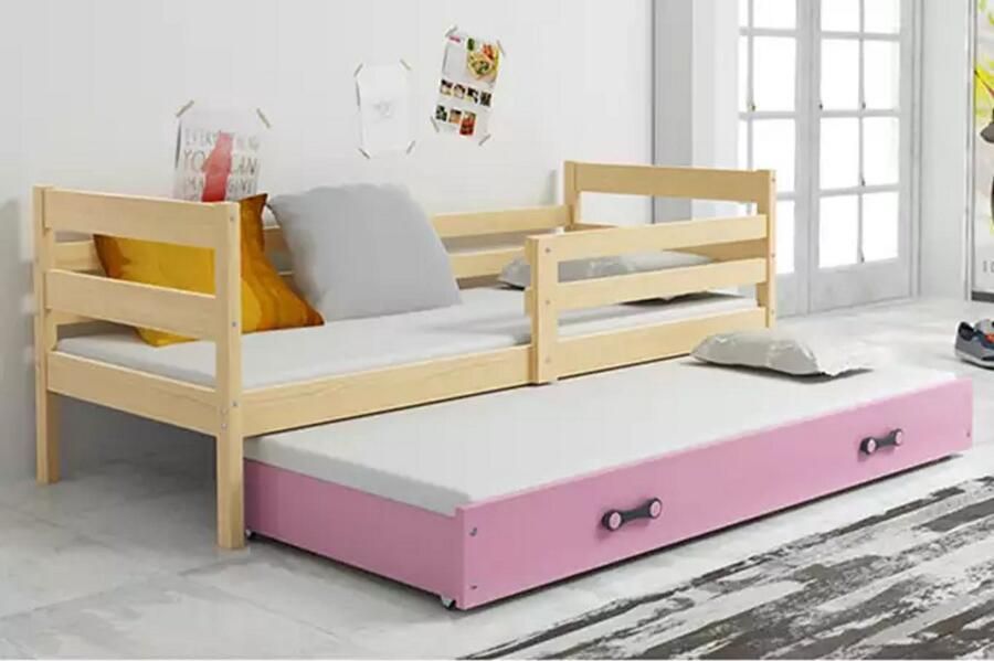 BMS Extendable Youth Bed 90x200 cm Jongens en Meisjes Pine Pink