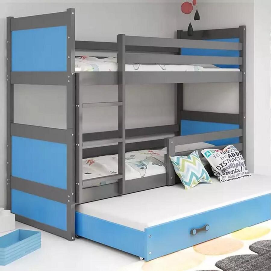 BMS RICO Jeugdbed 90x200 cm Grafiet Blauw