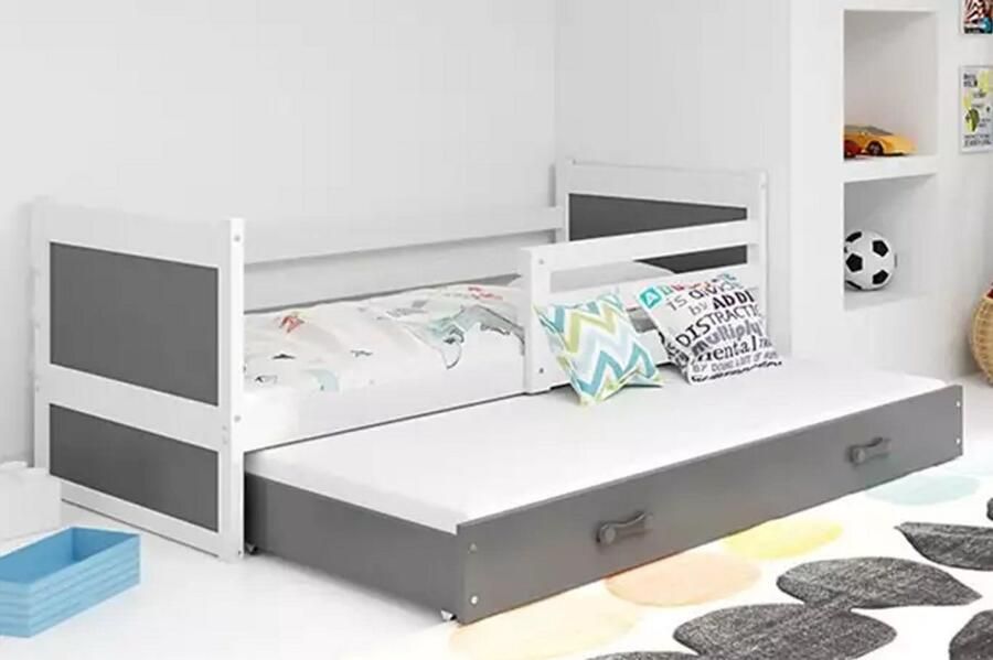 BMS Jeugdbed 90x200 cm Wit Graphiet