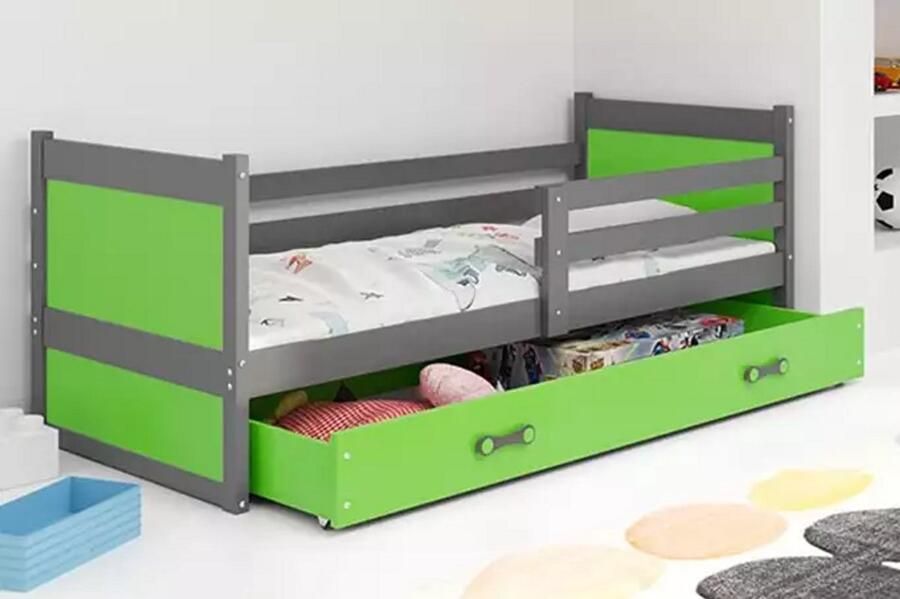 BMS Single Youth Bed 90x200 cm Graphite Green