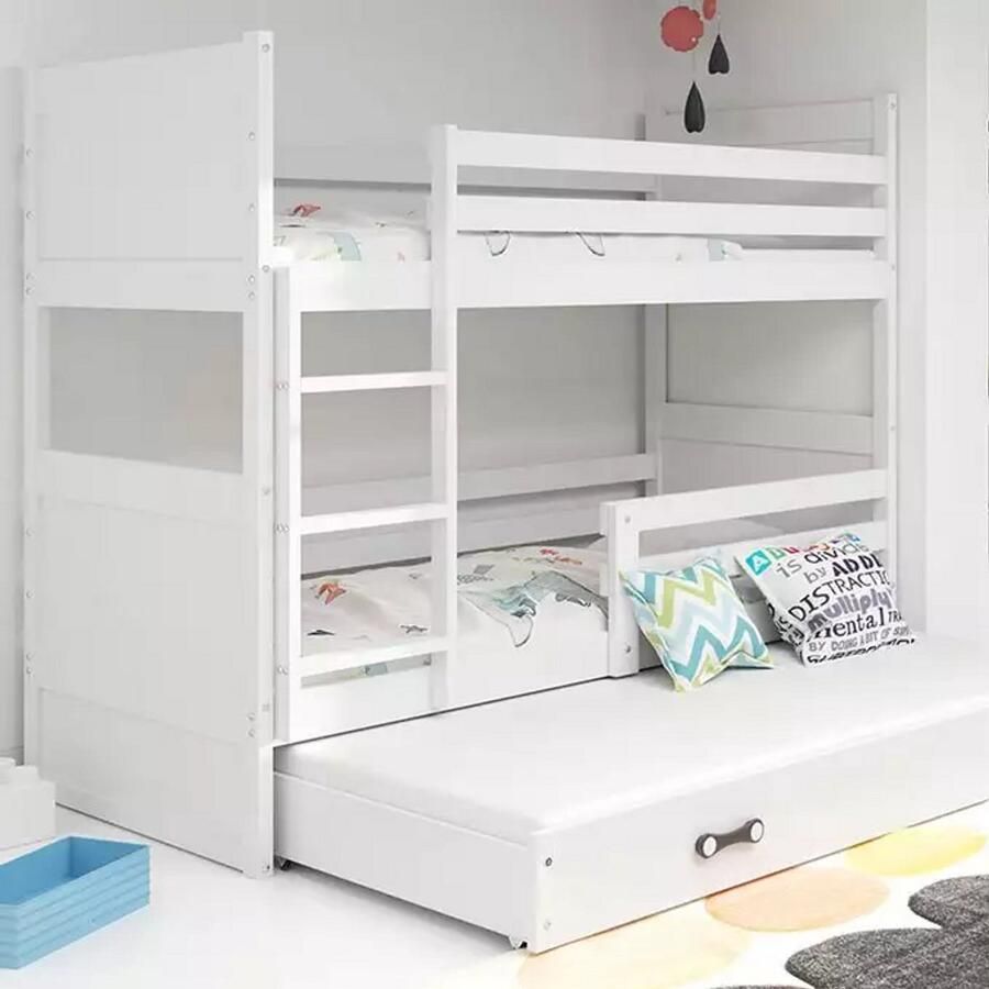 BMS Jeugdbed 90x200 3-Personen Wit Met Lade