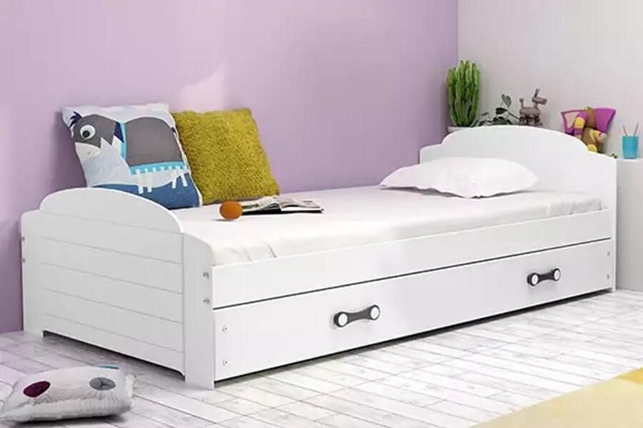 BMS Single Youth Bed 90x200 cm Met Lade Wit