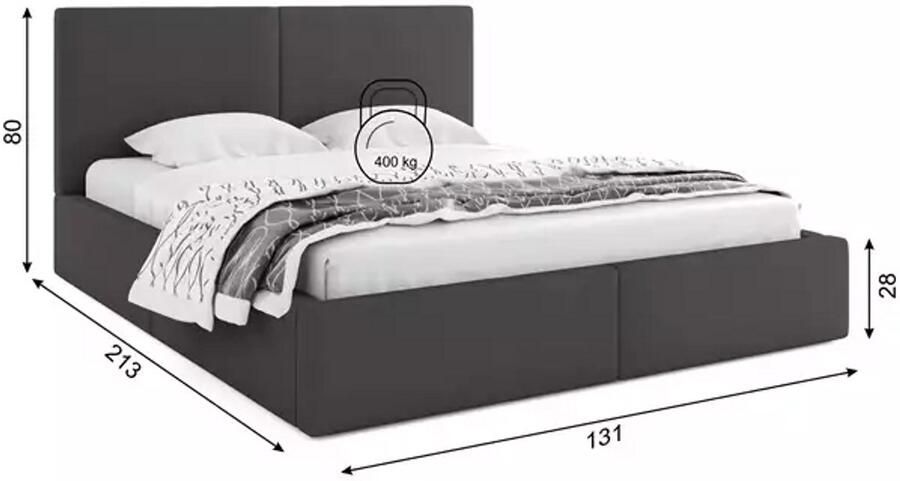 BMS Upholstered Bed 120x200 cm Graphite