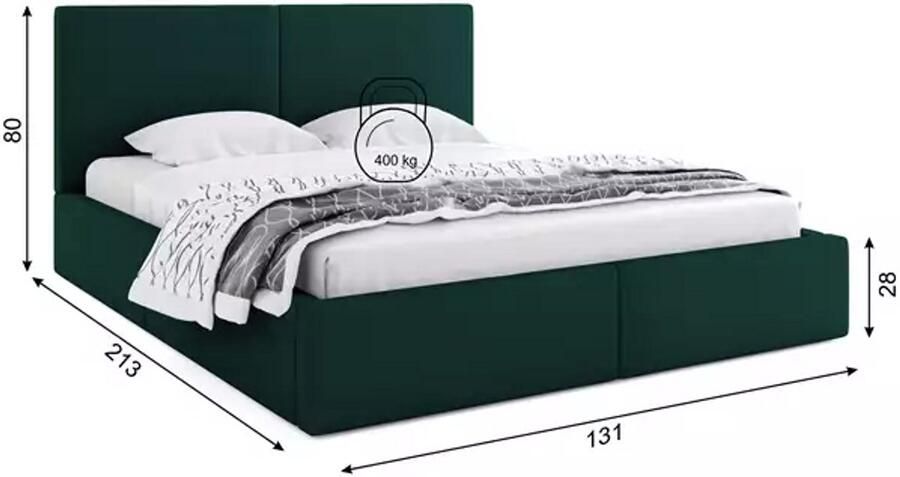 BMS Upholstered Bed 120x200 cm Green