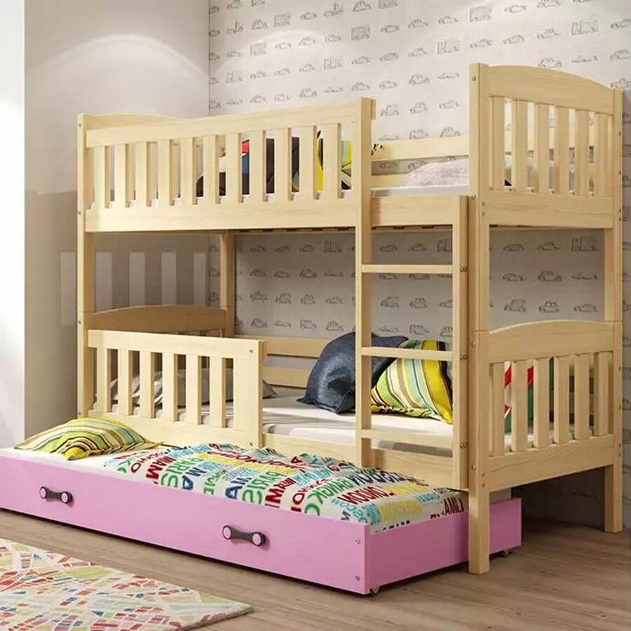 BMS Youth Bed 90x200 Pine Pink Three-Person