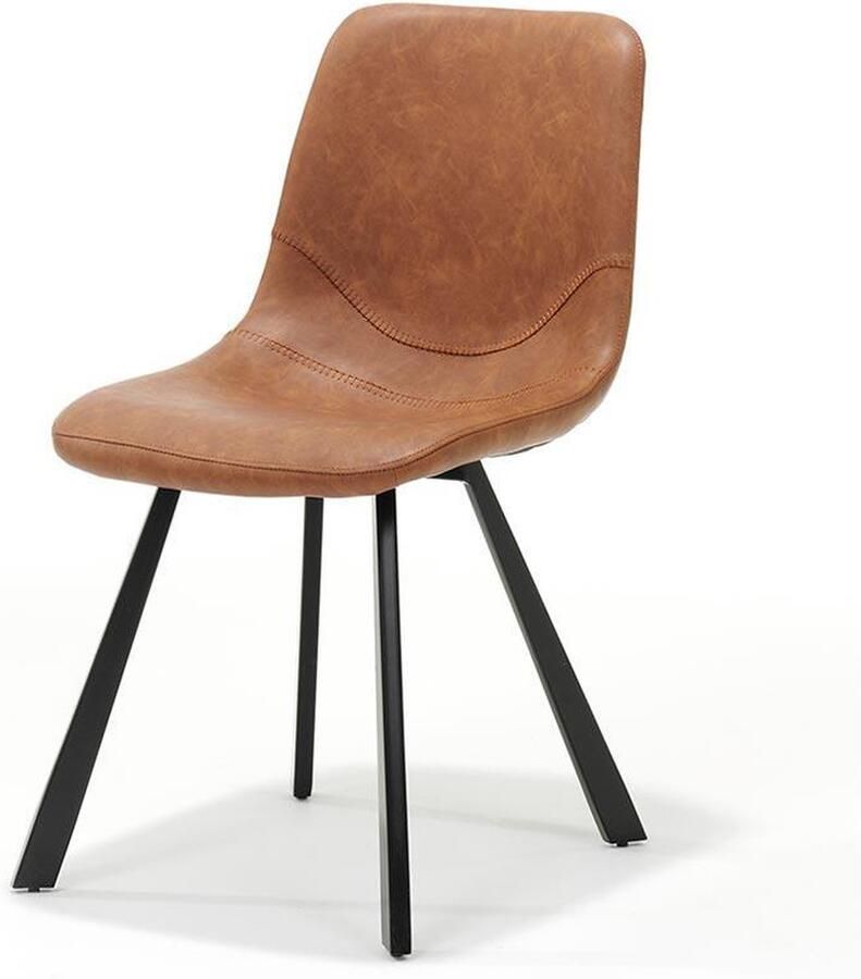 Bo Lundgren Eetkamerstoel Bari leer Vintage cognac