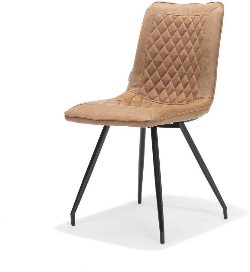 Bo Lundgren Eetkamerstoel Brescia lederlook Soft cognac