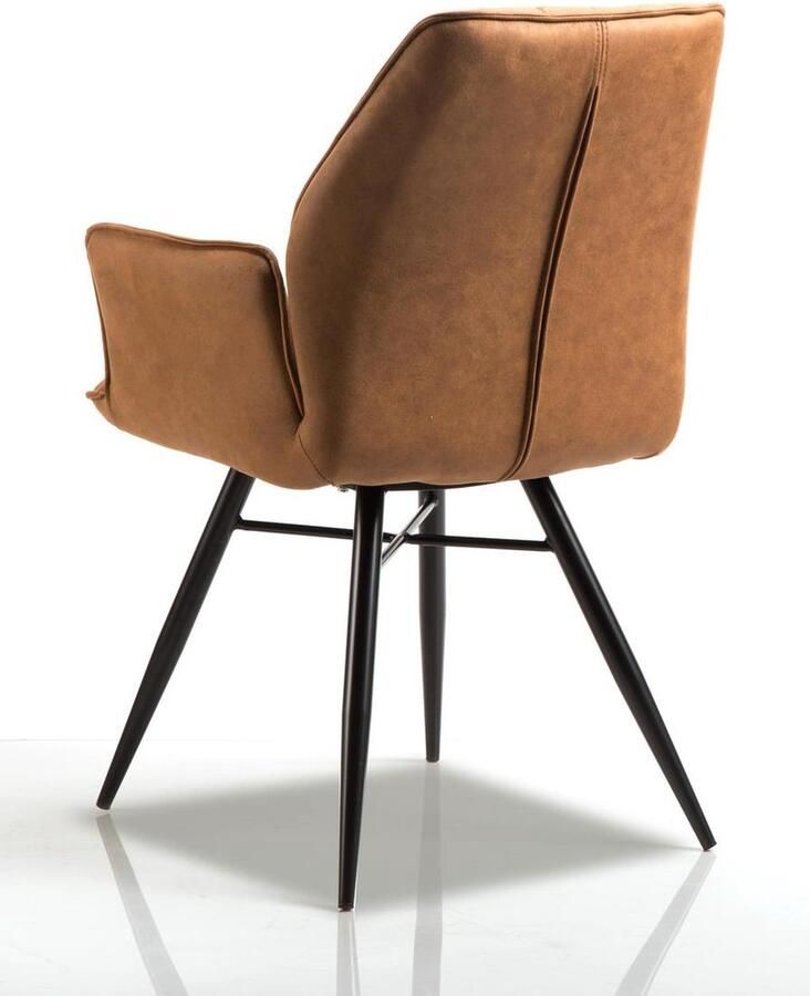 Bo Lundgren Eetkamerstoel Clark lederlook Soft cognac