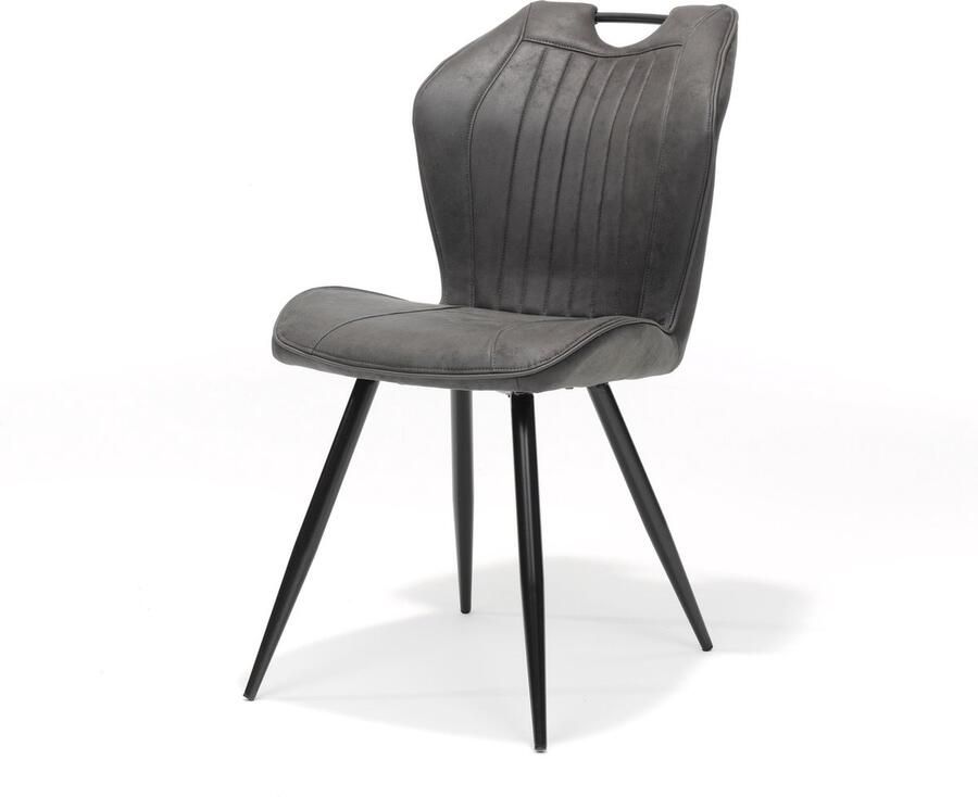 Bo Lundgren Eetkamerstoel Cobra lederlook Soft antraciet