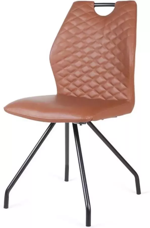 Bo Lundgren Eetkamerstoel Carlos leer Vintage cognac