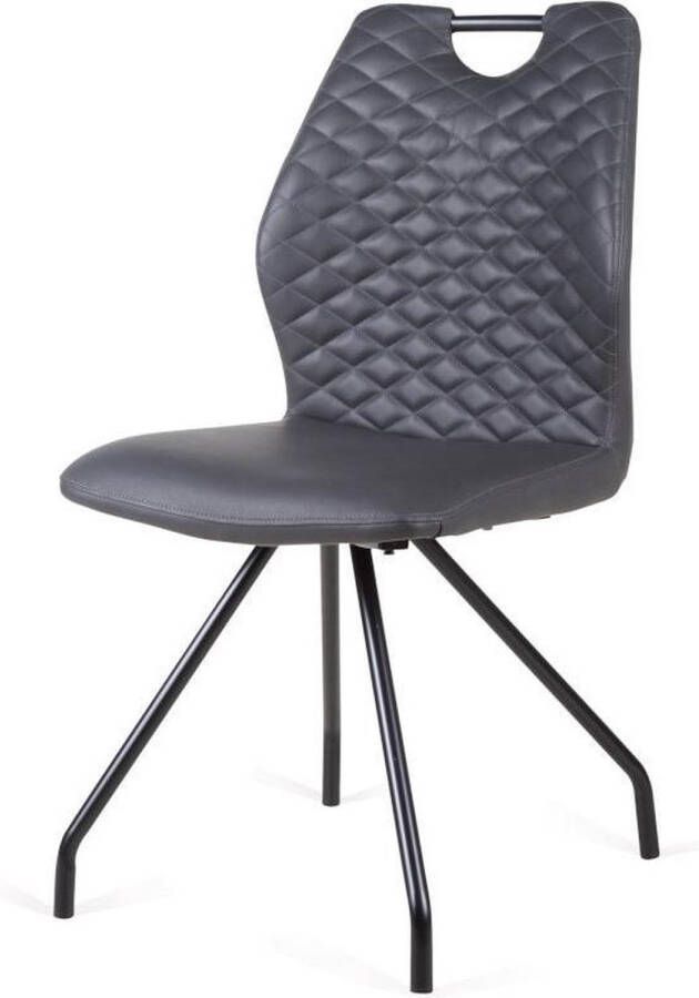 Bo Lundgren Eetkamerstoel Carlos leer Vintage zwart