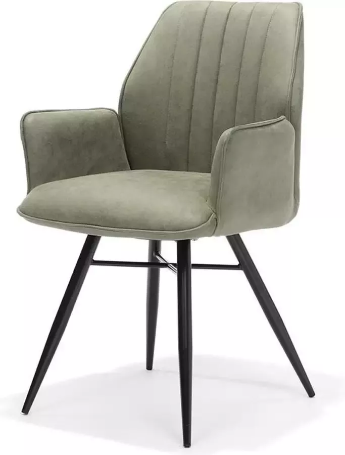 Bo Lundgren Eetkamerstoel Clark lederlook Soft groen