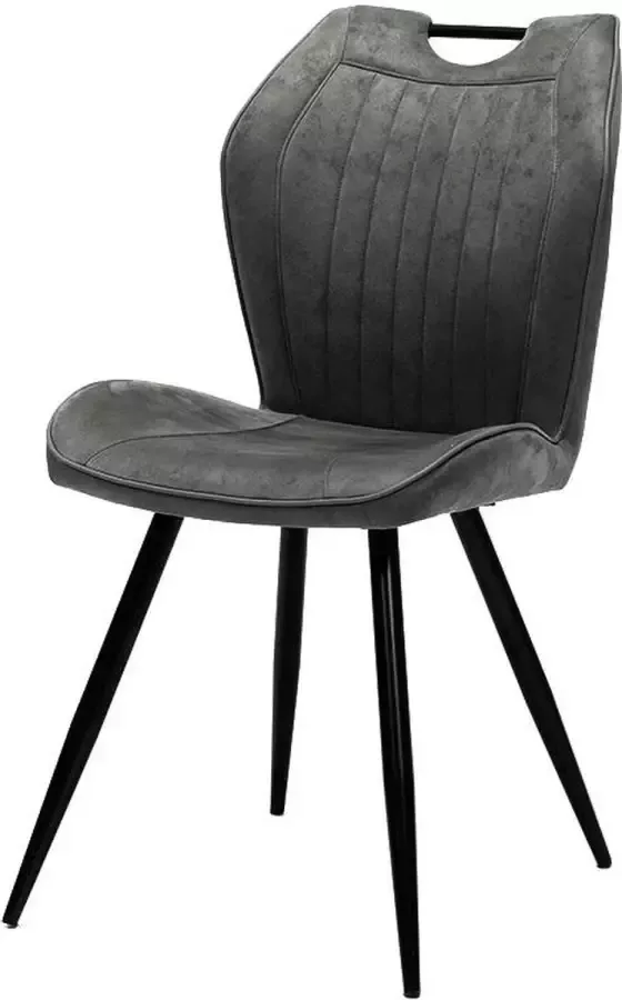 Bo Lundgren Eetkamerstoel Cobra lederlook Soft antraciet - Foto 2