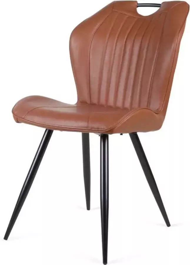 Bo Lundgren Eetkamerstoel Cobra leer Vintage cognac