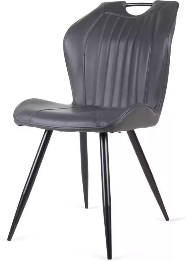 Bo Lundgren Eetkamerstoel Cobra leer Vintage zwart